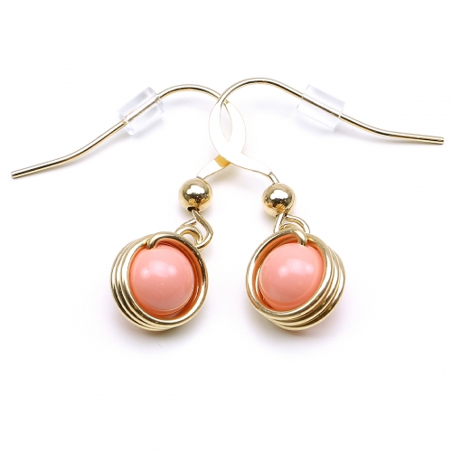 Earrings by Ichiban - Busted Pearls Pink Coral