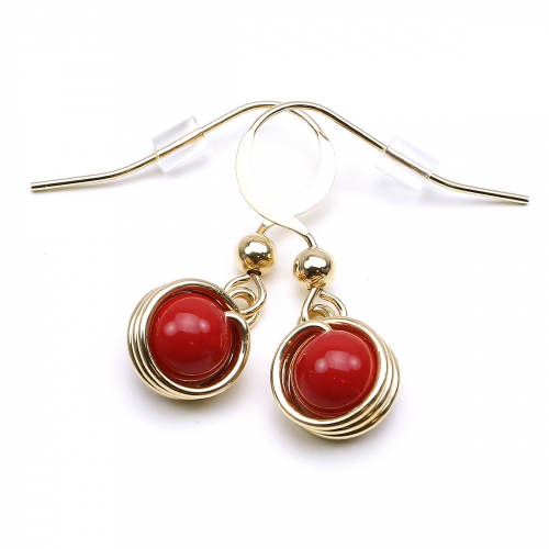 Earrings by Ichiban - Busted Pearls Red Coral
