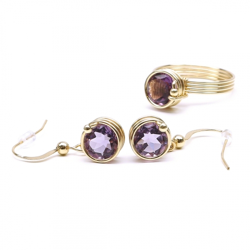 Set ring and earrings by Ichiban - Busted Deluxe Brazilian Amethyst