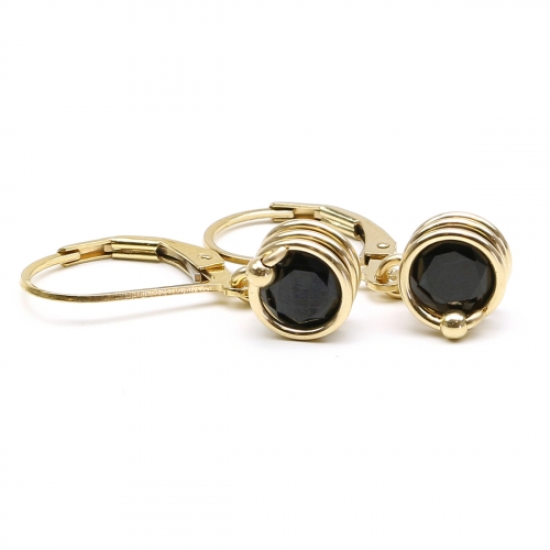 Leverback earrings by Ichiban - Busted Deluxe Black Spinel 