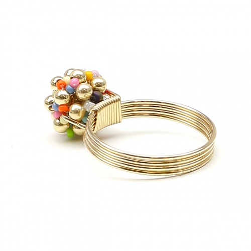 Ring by Ichiban - Golden Daisies Miyuki Multicolor