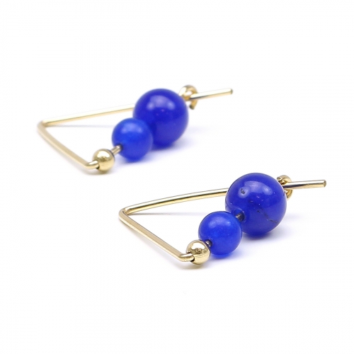 Gemstone earrings by Ichiban - Fancy Agate Blue