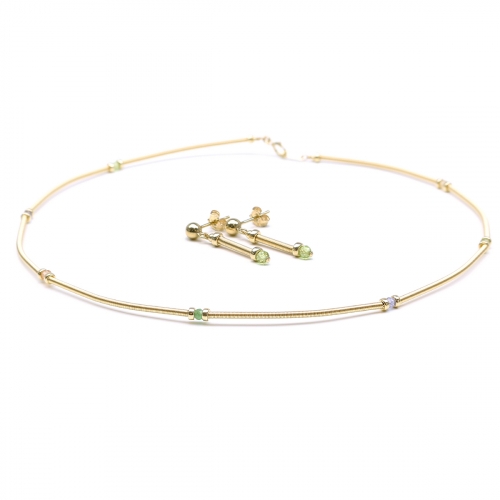 Gemstone set necklace and stud earrings by Ichiban - Vogue multigemstone 