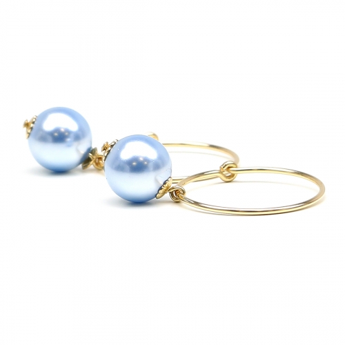 Earrings by Ichiban - Circle Light Blue