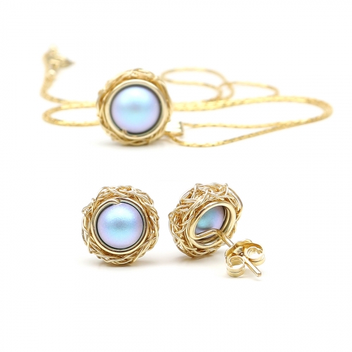 Set pendant and stud earrings by Ichiban - Sweet Azzuro 