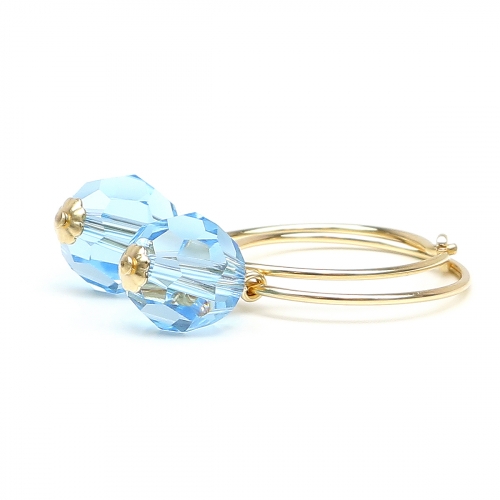Earrings by Ichiban - Circle Crystal Aquamarine