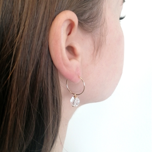 Earrings by Ichiban - Circle Crystal Clear