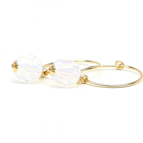 Earrings by Ichiban - Circle Crystal Opaline