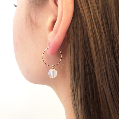 Earrings by Ichiban - Circle Crystal Opaline