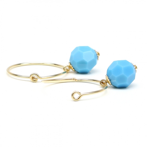 Earrings by Ichiban - Circle Crystal Turquoise