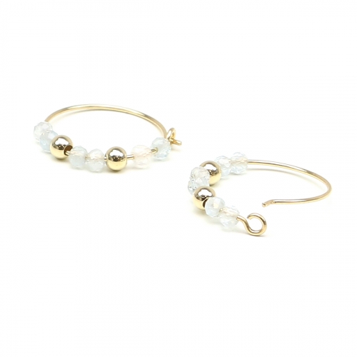 Earrings by Ichiban - Simple Style Aquamarine 14K gold