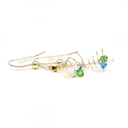 Dangle earrings by Ichiban - Christmas Tree Blue Spiral