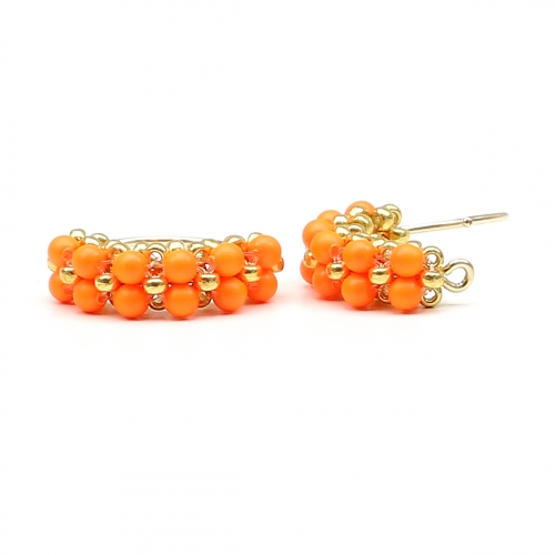 Earrings by Ichiban - Mini Diva Pearls Neon Orange