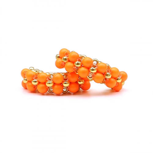 Earrings by Ichiban - MiniDiva Pearls Neon Orange