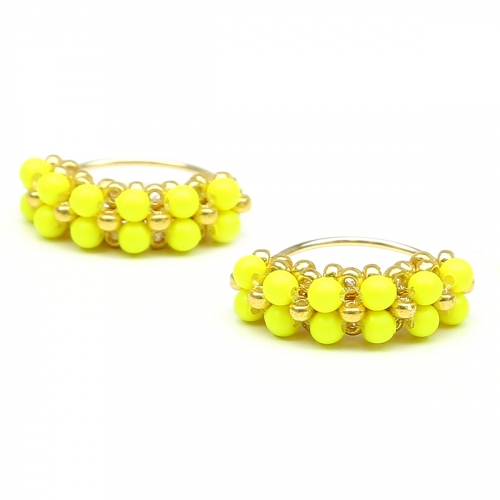 Earrings by Ichiban - MiniDiva Pearls Neon Yellow