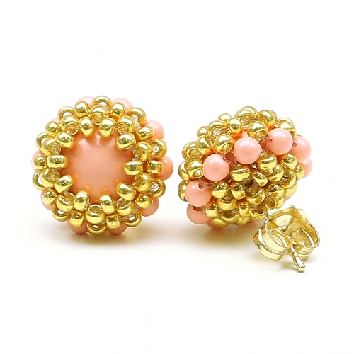 Stud earrings by Ichiban - Teeny Tiny Pink Coral