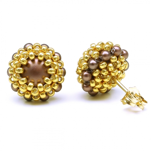 Stud earrings by Ichiban - Teeny Tiny Velvet Brown