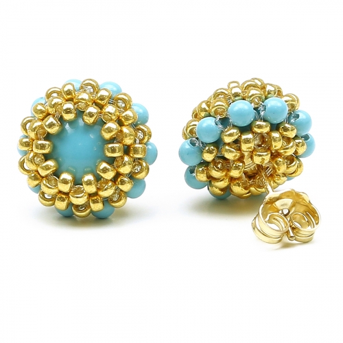 Stud earrings by Ichiban - Teeny Tiny Turquoise