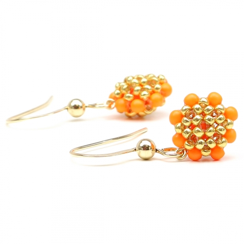Dangle earrings by Ichiban - Teeny Tiny Neon Orange