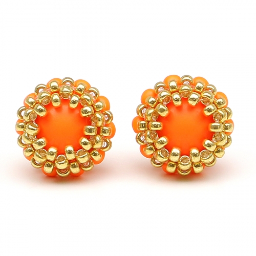 Stud earrings by Ichiban - Teeny Tiny Neon Orange