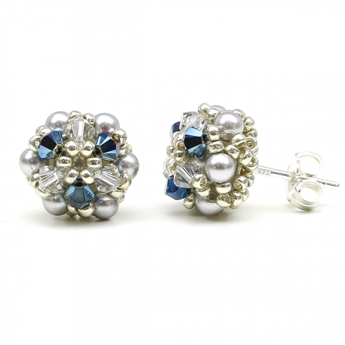 Stud earrings by Ichiban - Daisies Ultramarine AG925