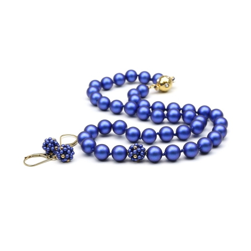 Necklace and leverback earrings set, Ichiban - Classic Blue