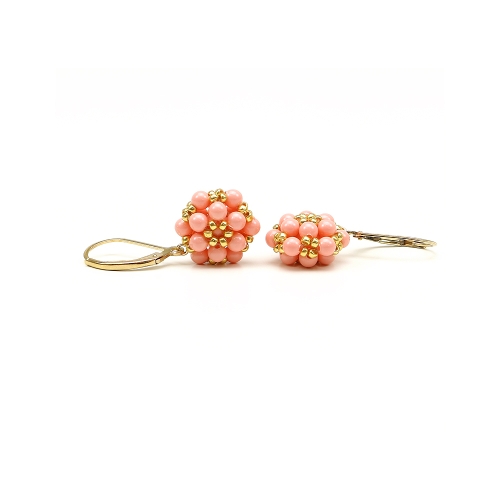Leverback earrings by Ichiban - Daisy Pink Coral