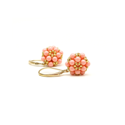 Leverback earrings by Ichiban - Daisy Pink Coral
