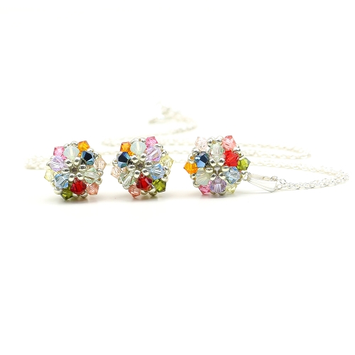 Set pendant and stud earrings by Ichiban - Daisies Summer Mood 925