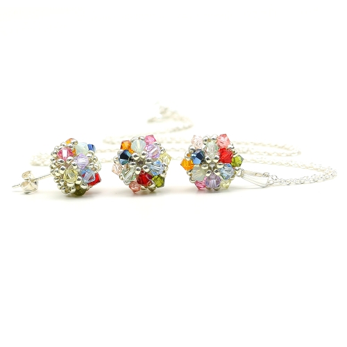 Set pendant and stud earrings by Ichiban - Daisies Summer Mood 925