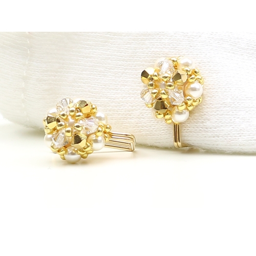 Daisies Aurum - clips earrings Ichiban Jewelry