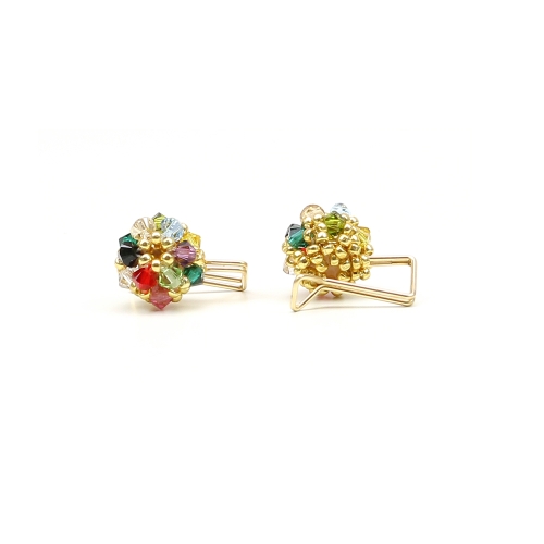 Daisies Multicolor -clips earrings by Ichiban Jewelry